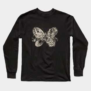 Dragon Tiger Tattoo Butterfly by Tobe Fonseca Long Sleeve T-Shirt